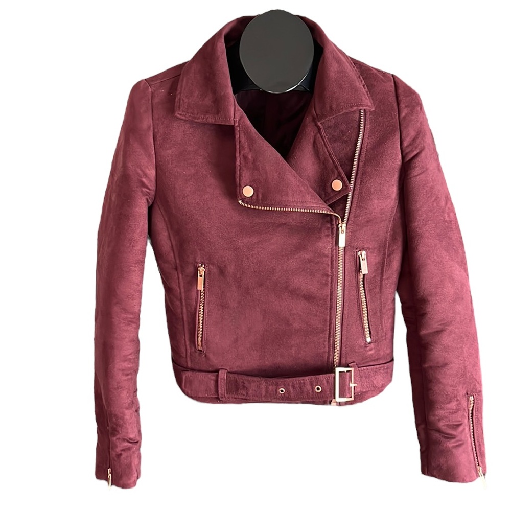 LC Lauren Conrad Runway Collection Faux-Suede Moto Jacket